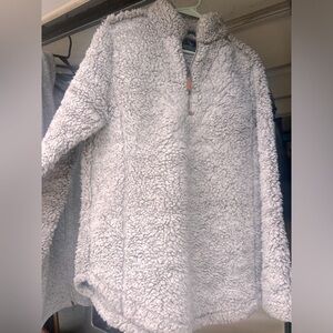 Grey Sherpa 1/4 Zip pullover jacket